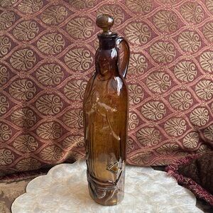 Vintage Figural Glass Bottle of Our Lady of Guadalajara Virgin Mary Hand Blown